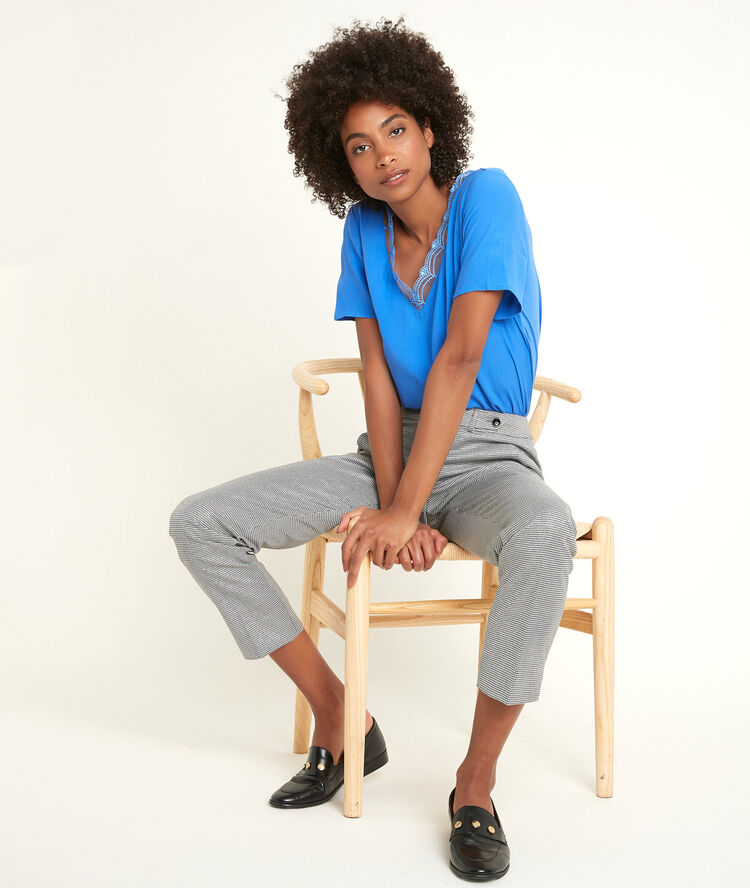 Top bimatière bleu klein divine bis bleu klein.