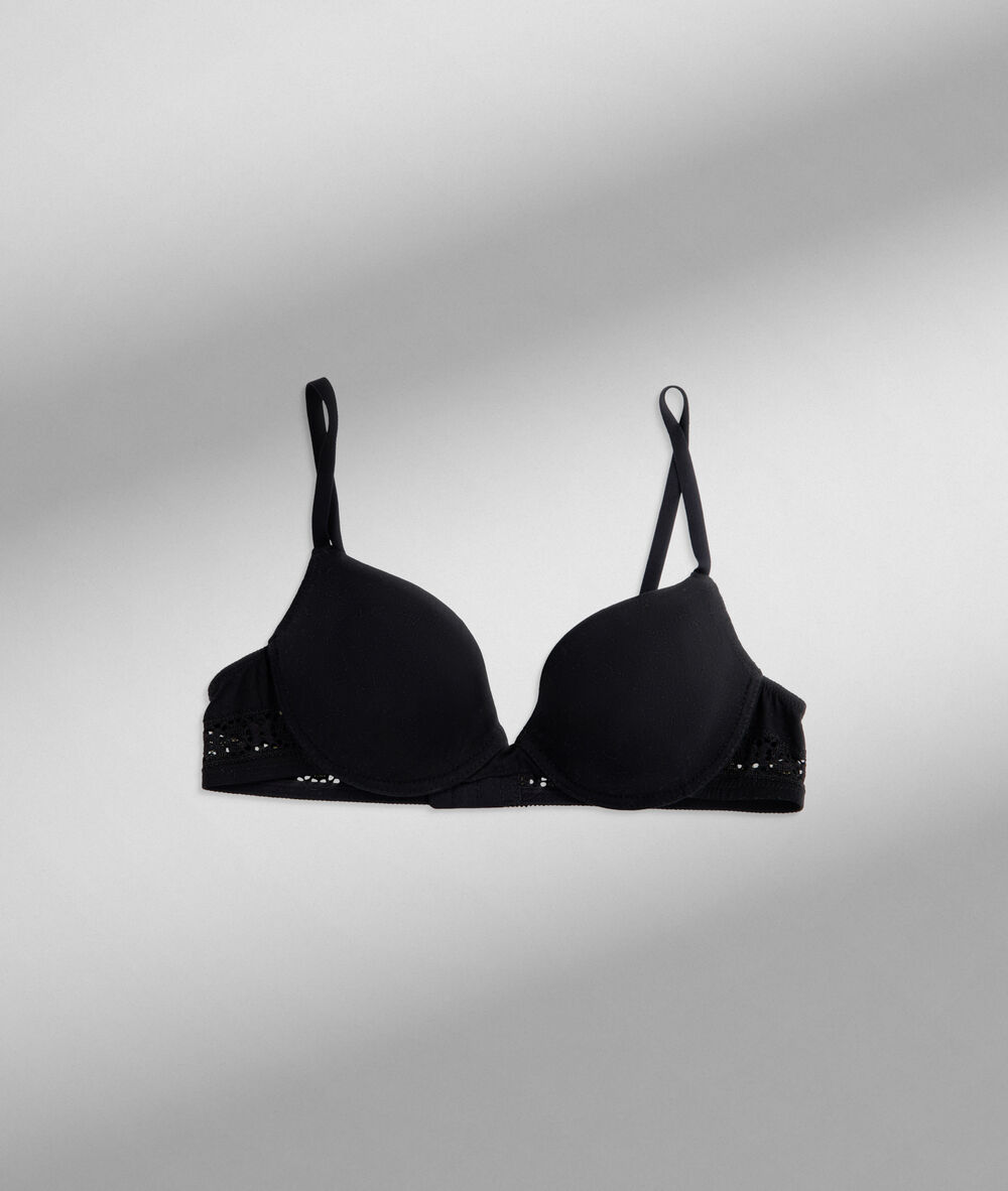 Soutien-gorge ampliforme en pur coton responsable noir ninon noir.