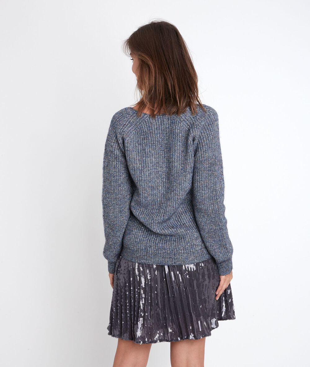 Pull fantaisie lurex bleu rubben encre.