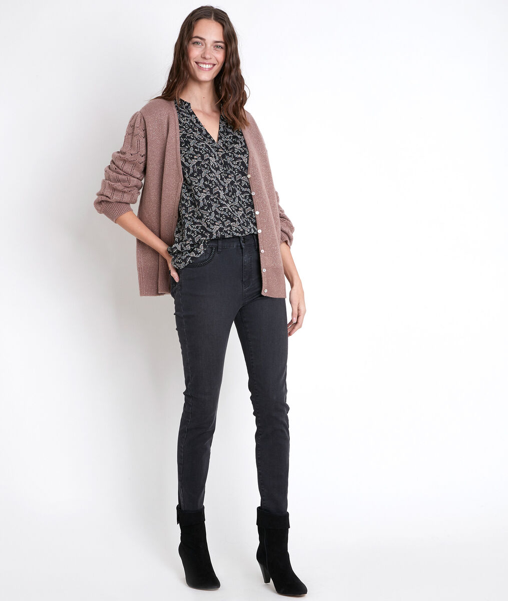 Blouse noire imprimée Elsa | 1-2-3 Blouse noire imprimée Elsa PhotoZ | 1-2-3