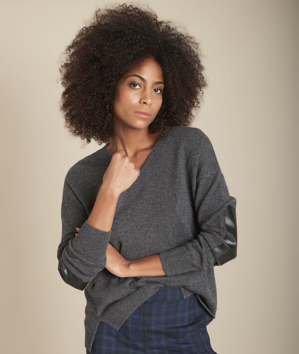Pull en laine et cachemire gris chiné Figuier | 1-2-3 Pull en laine et cachemire gris chiné Figuier PhotoZ | 1-2-3