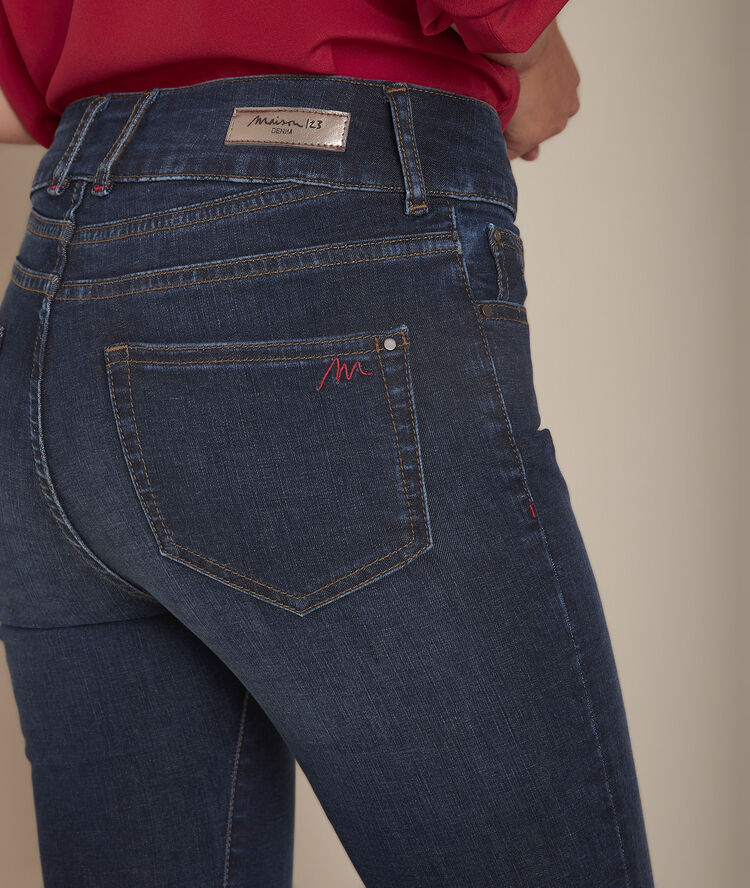 L'iconique slim brut used recyclé silvia indigo fonce.