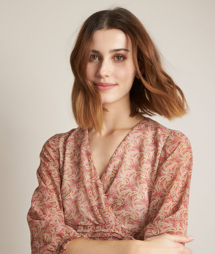 Robe imprim&eacute;e cleopatre groseille.