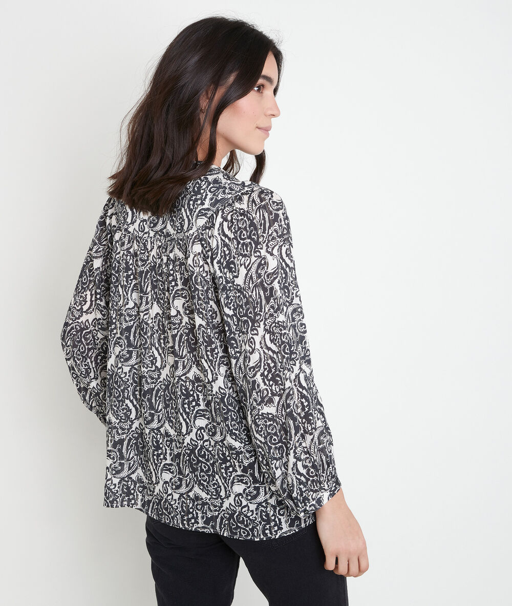 Blouse écrue imprimé fleuri timeo ecru.