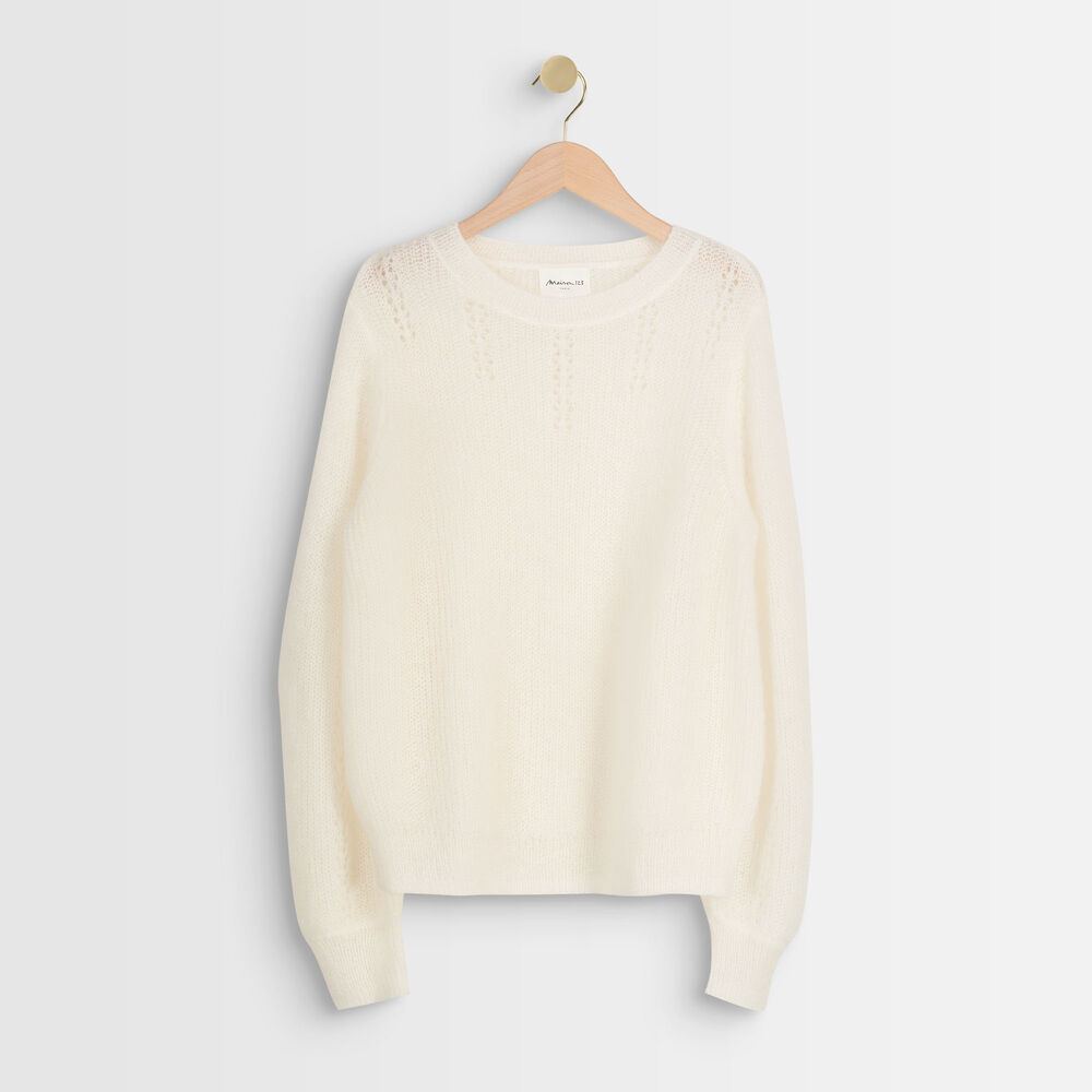 Pull en mohair mélangé écru avril ecru.