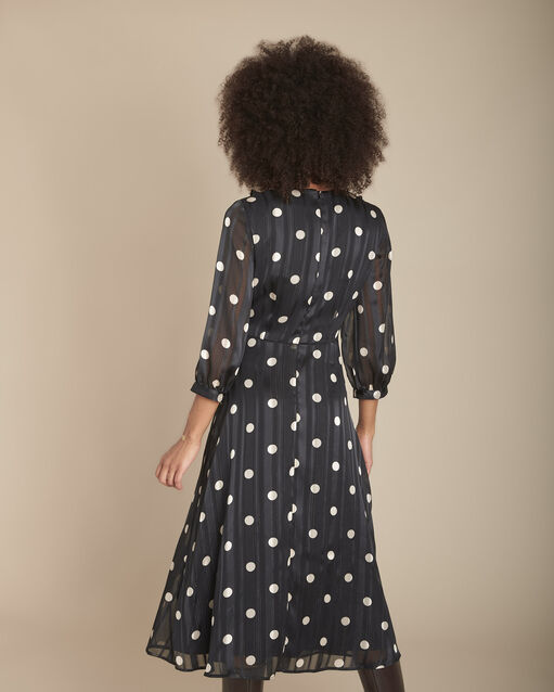 Robe à pois noire renata noir.
