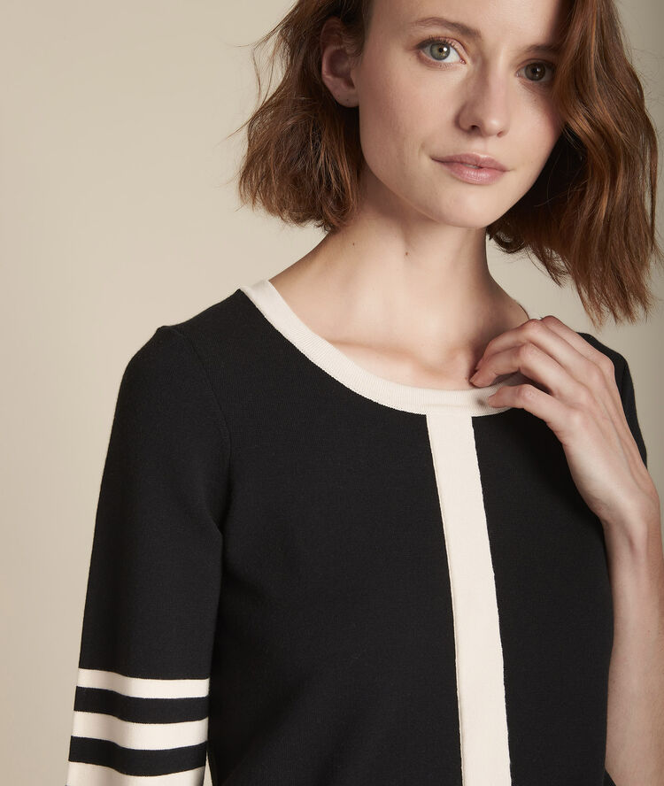 Pull noir à rayures flavie noir.
