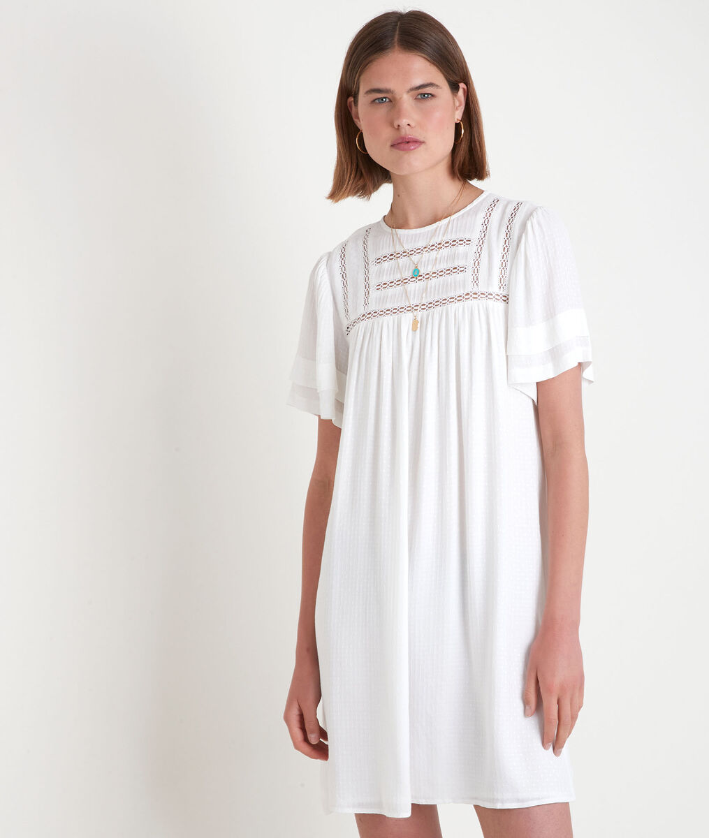 Robe ample avec dentelle blanche Sarah | 1-2-3 Robe ample avec dentelle blanche Sarah PhotoZ | 1-2-3