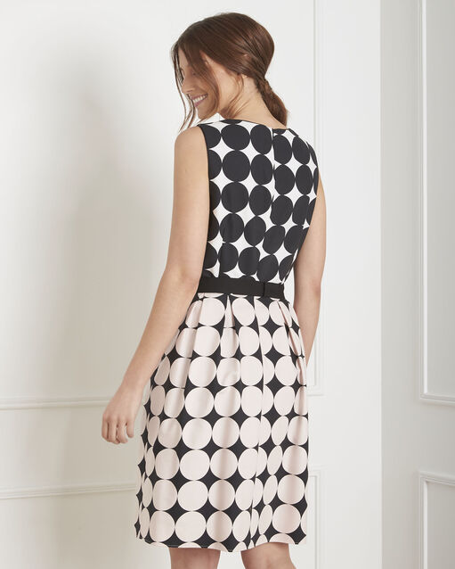 Robe noir & blanc imprimé pois hisis noir/blanc.