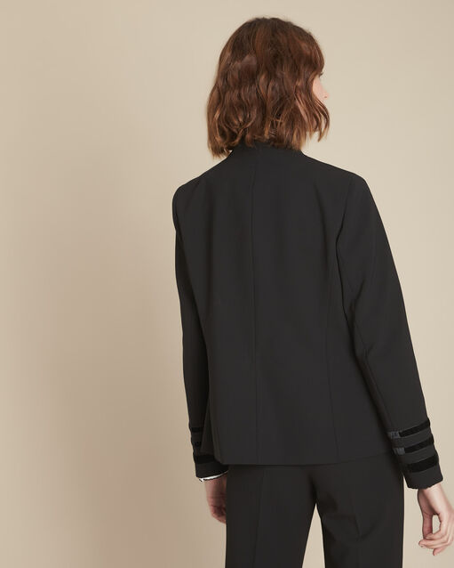 Veste en microfibre détails velours billy noir.