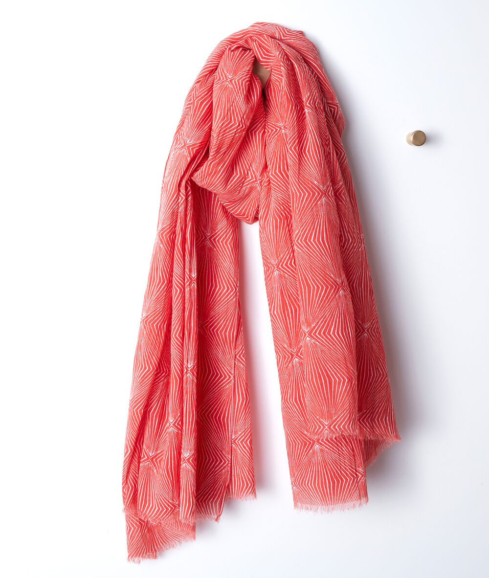 Foulard en coton imprim&eacute; beth goyave.