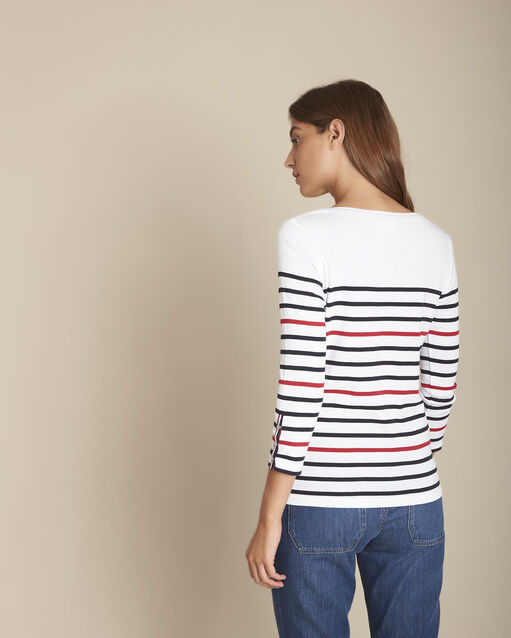 Tee-shirt marinière chance ecru.