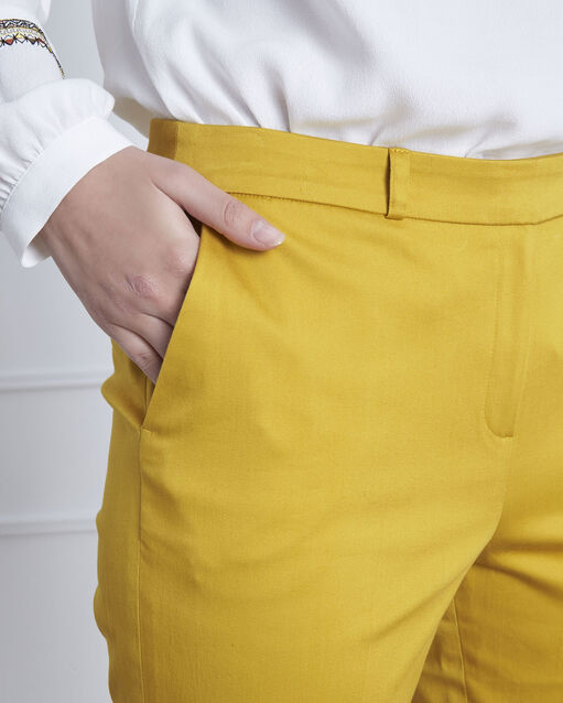 Gele sigaretbroek rubis anis.