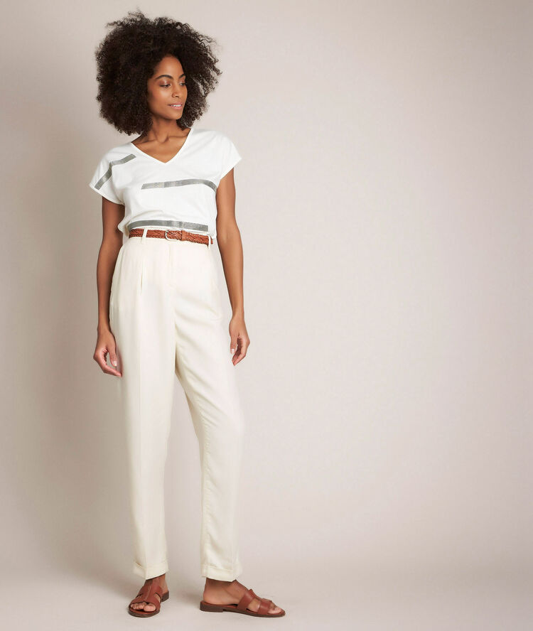 Pantalon chino beige idylle beige.