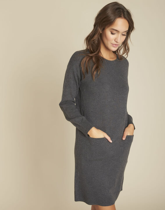 Robe en maille anthracite Ficus | 1-2-3 Robe en maille anthracite Ficus PhotoZ | 1-2-3