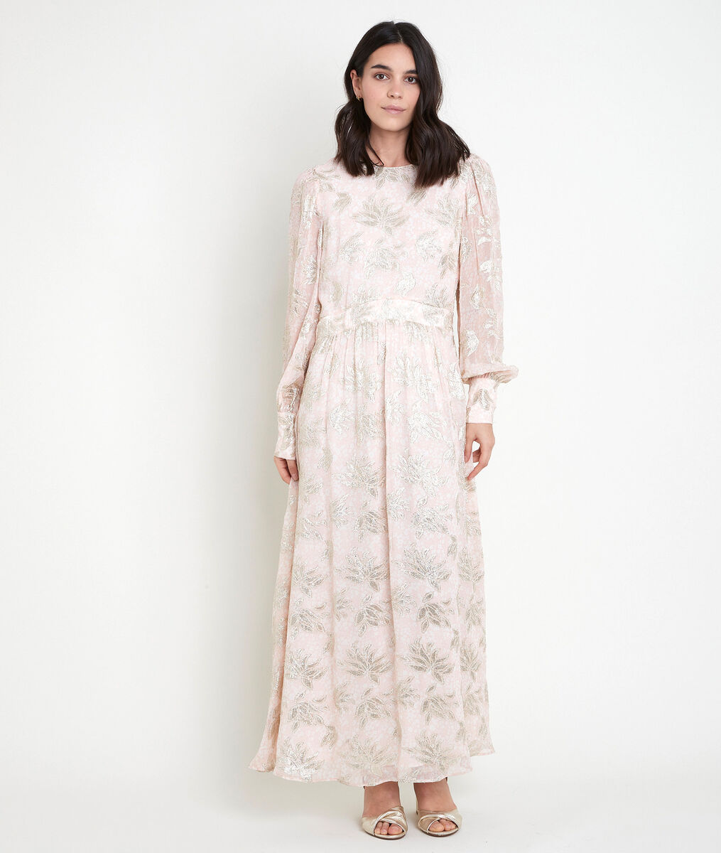 Robe longue poudre jacquard Maria | 1-2-3 Robe longue poudre jacquard Maria PhotoZ | 1-2-3