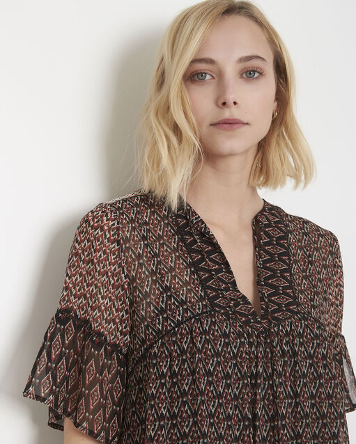Robe noire imprimé ethnique lucette noir.
