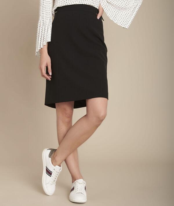 Jupe droite marine en microfibre Karla | 1-2-3 Jupe droite marine en microfibre Karla PhotoZ | 1-2-3