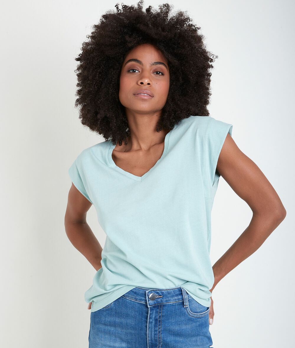 Tee-shirt en coton biologique céladon ideal celadon.