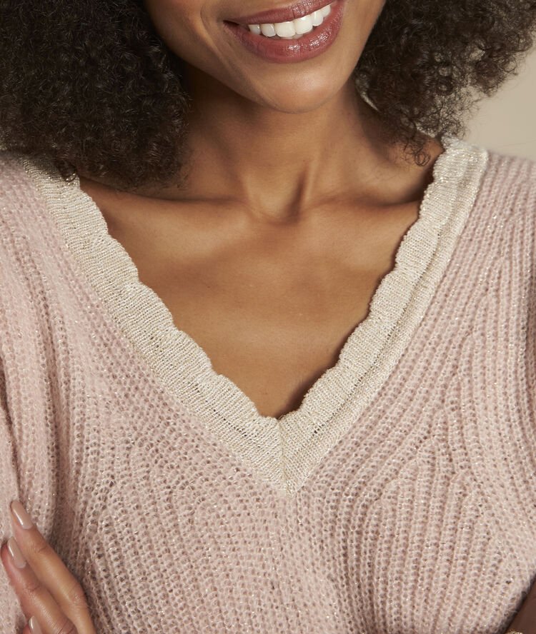 Pullover mit ausgefallenme kragen flamenco poudre.