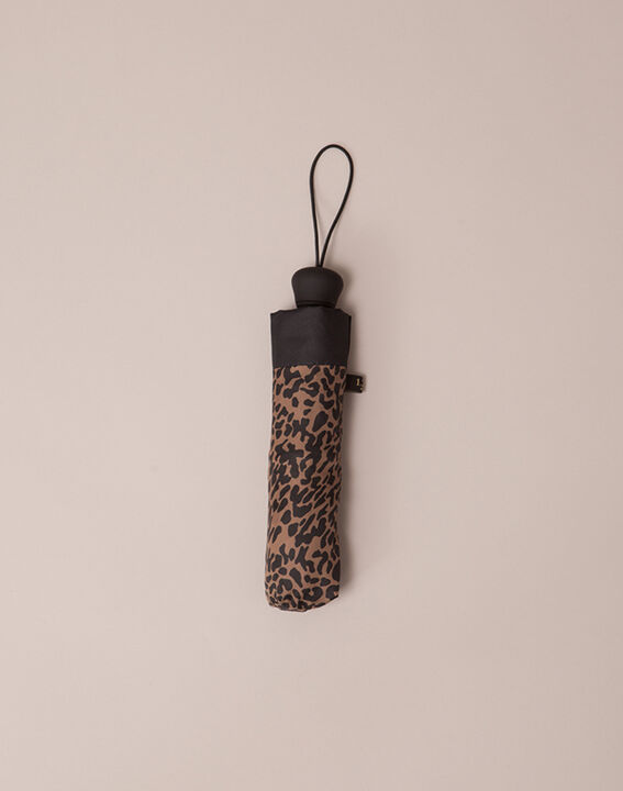 Parapluie marron imprimé animalier Rain | 1-2-3 Parapluie marron imprimé animalier Rain PhotoZ | 1-2-3