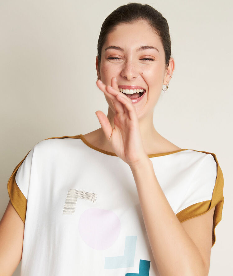 T-shirt met print radieuse wit.