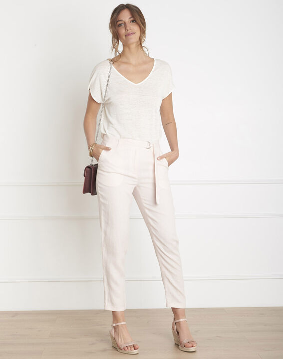 Pantalon poudre cigarette en lin Gil | 1-2-3 Pantalon poudre cigarette en lin Gil PhotoZ | 1-2-3