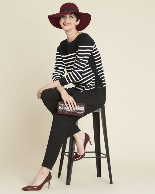 Kastanjebruine pumps met puntige neus van leer kelly sable.