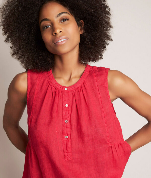 Top rouge en lin Eloane | 1-2-3 Top rouge en lin Eloane PhotoZ | 1-2-3