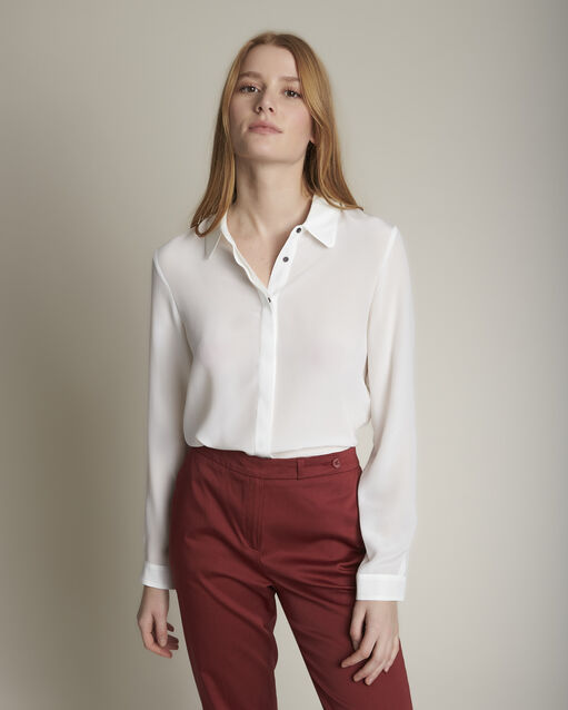 Chemise écrue en soie Maelle (1) - Maison 123