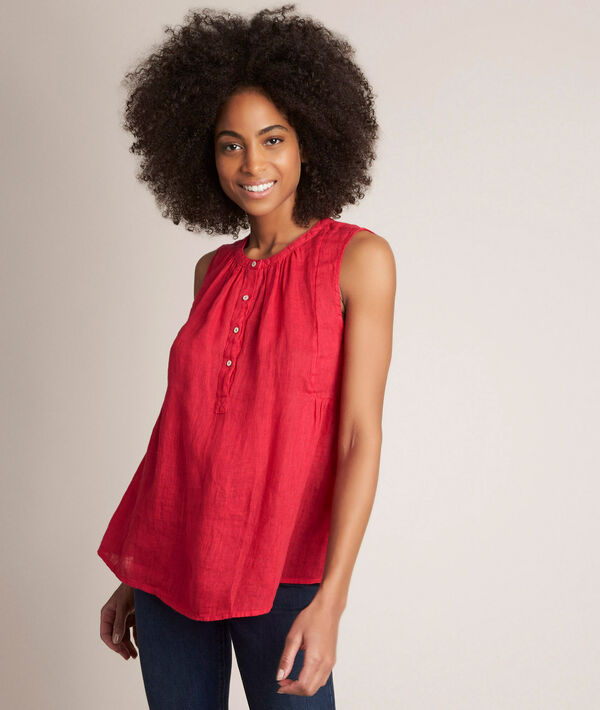 Top rouge en lin Eloane | 1-2-3 Top rouge en lin Eloane PhotoZ | 1-2-3