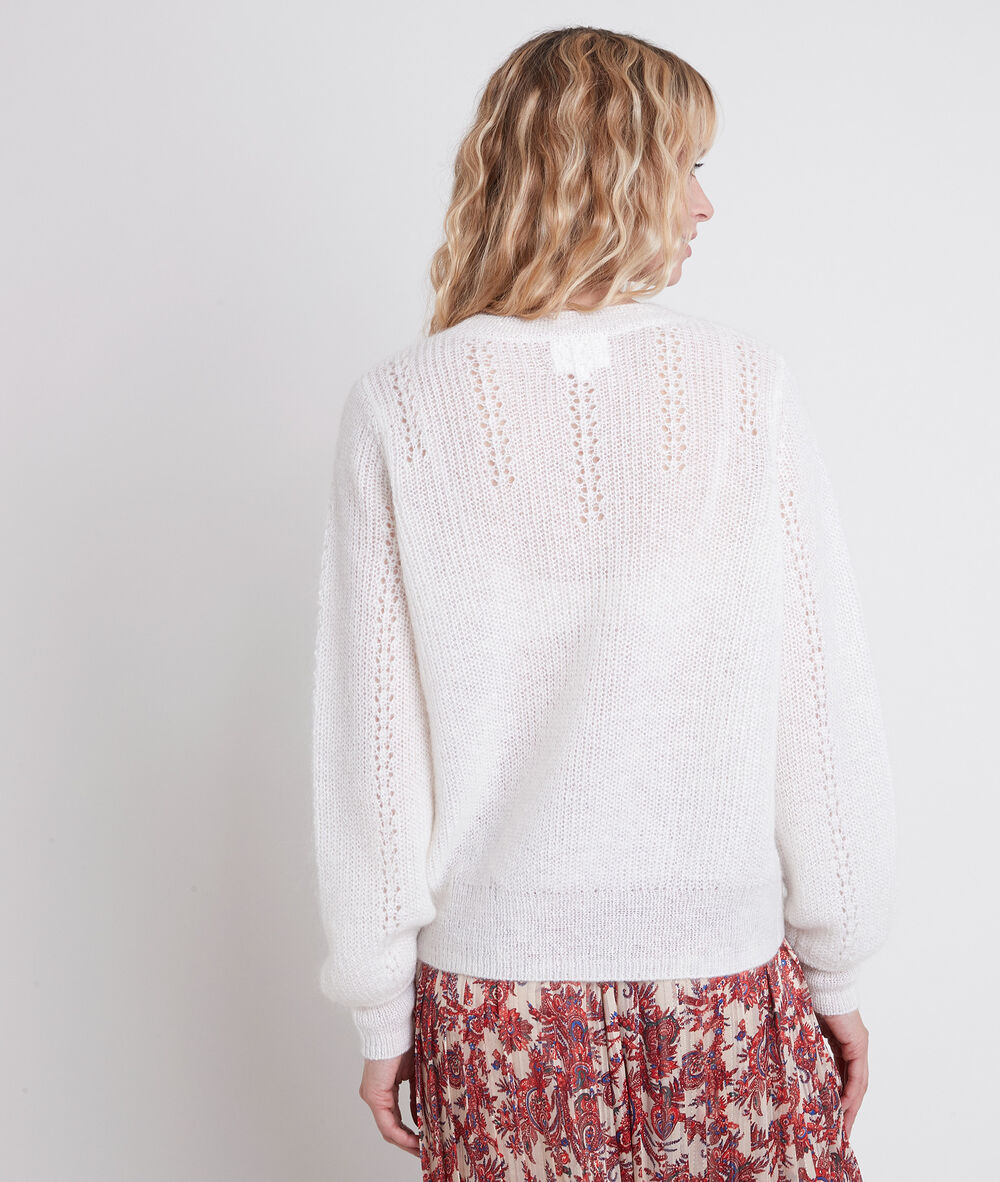 Pull en mohair mélangé écru avril ecru.