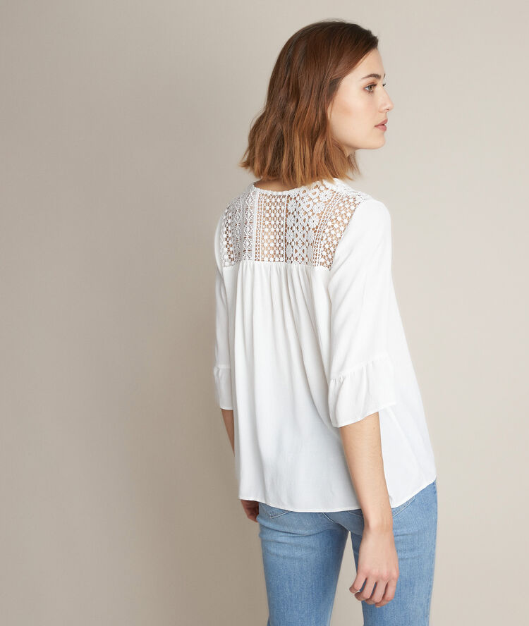 Blouse à dentelle écrue eddie ecru.
