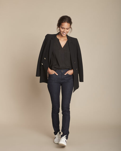 Blouse noire bimatière Maeline (2) - Maison 123
