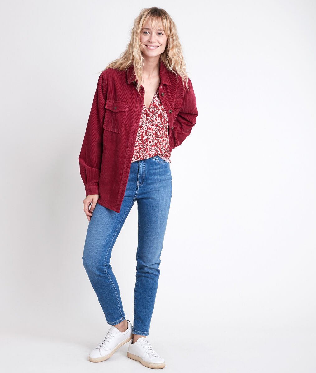 Blouse rouge imprimé fleuri Elsa | 1-2-3 Blouse rouge imprimé fleuri Elsa PhotoZ | 1-2-3