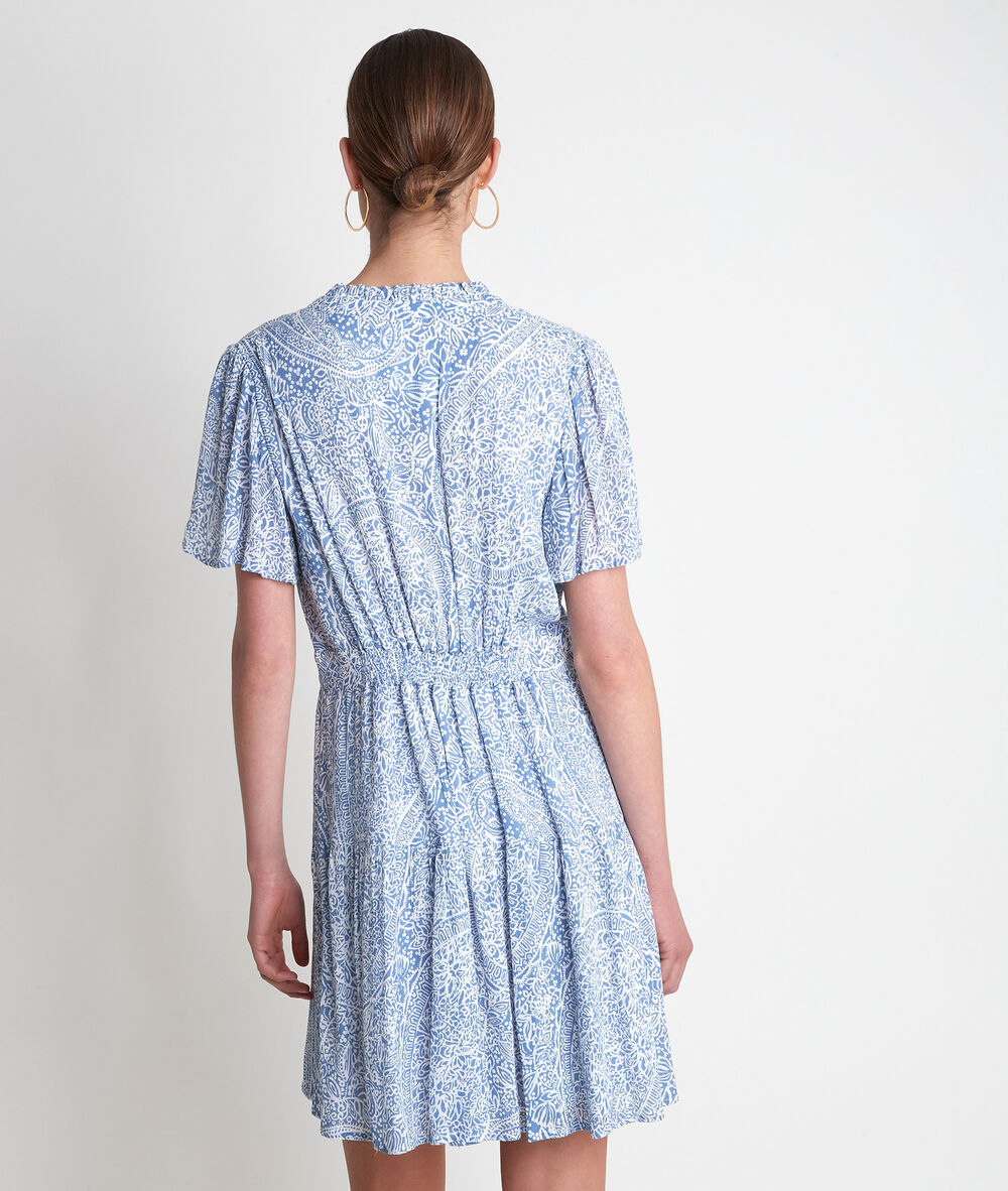 Robe courte imprimée bleu ciel leonie ciel.
