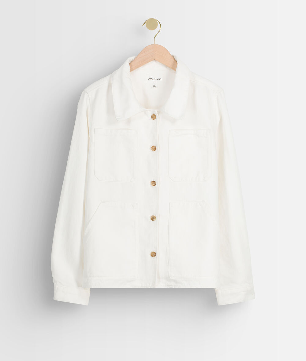 Veste en coton et lin écrue romea ecru.
