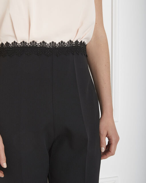 Combinaison bicolore dentelle hana noir.