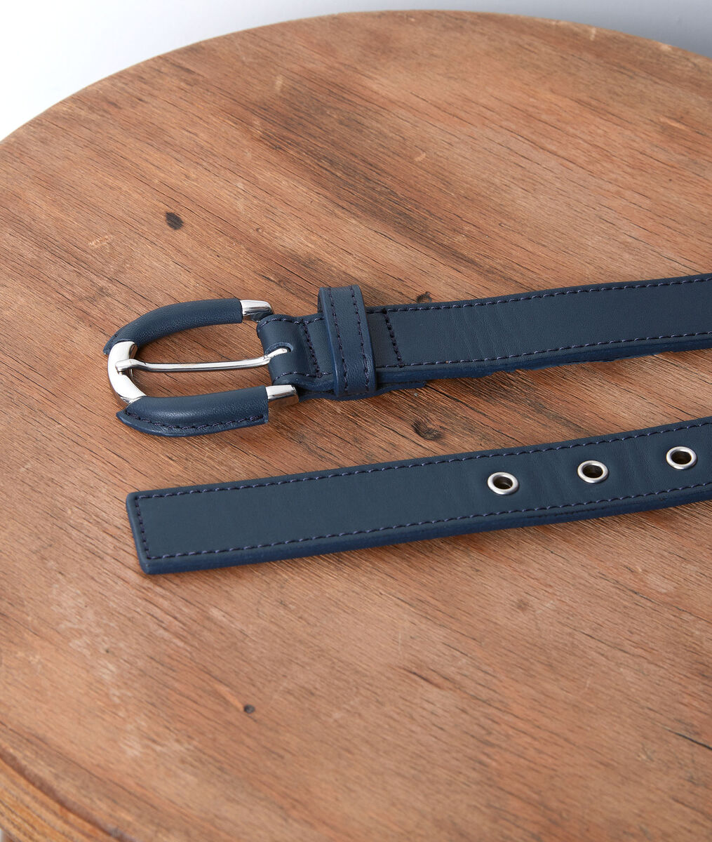 Marineblauwe lederen riem Eleonore | 1-2-3 Marineblauwe lederen riem Eleonore PhotoZ | 1-2-3