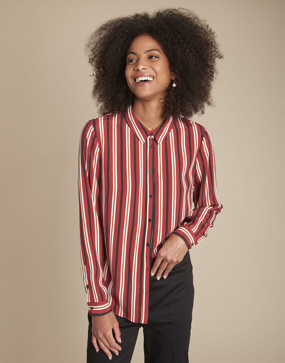 Chemise rouge rayée Minsk | 1-2-3 Chemise rouge rayée Minsk PhotoZ | 1-2-3