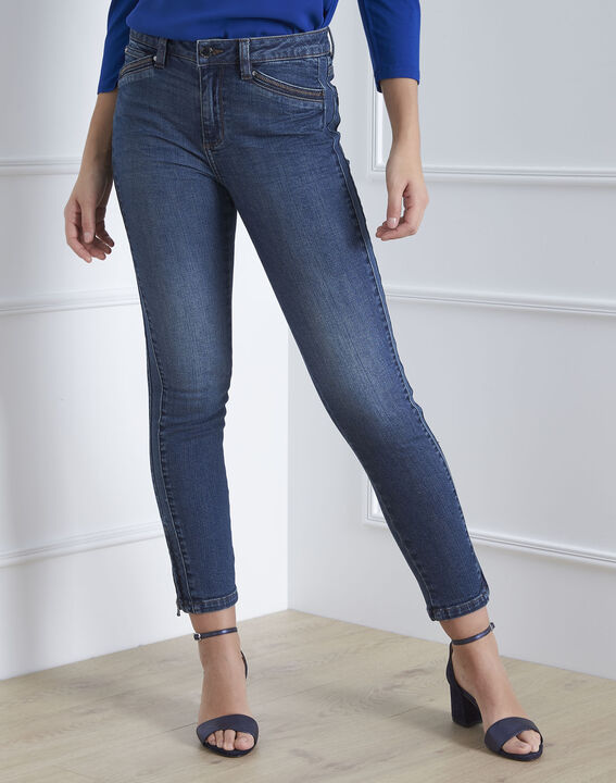 Slim-fit indigo jeans met ritssluiting en normale taille | 1-2-3 Slim-fit indigo jeans met ritssluiting en normale taille PhotoZ | 1-2-3