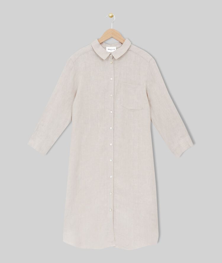 Robe chemise en lin céline chaux.