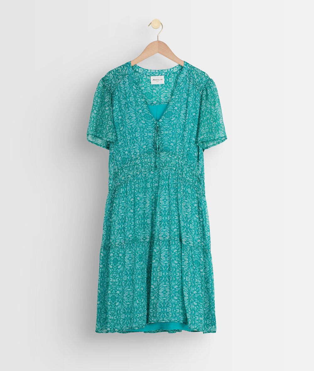 Robe imprimée turquoise lola turquoise.