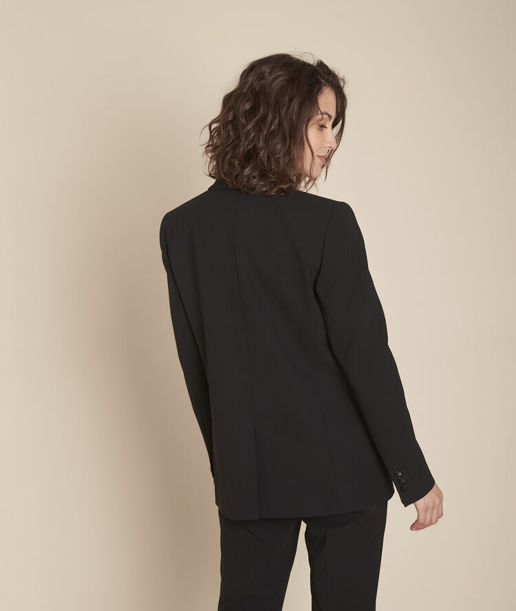 Veste noire microfibre col chale stella noir.