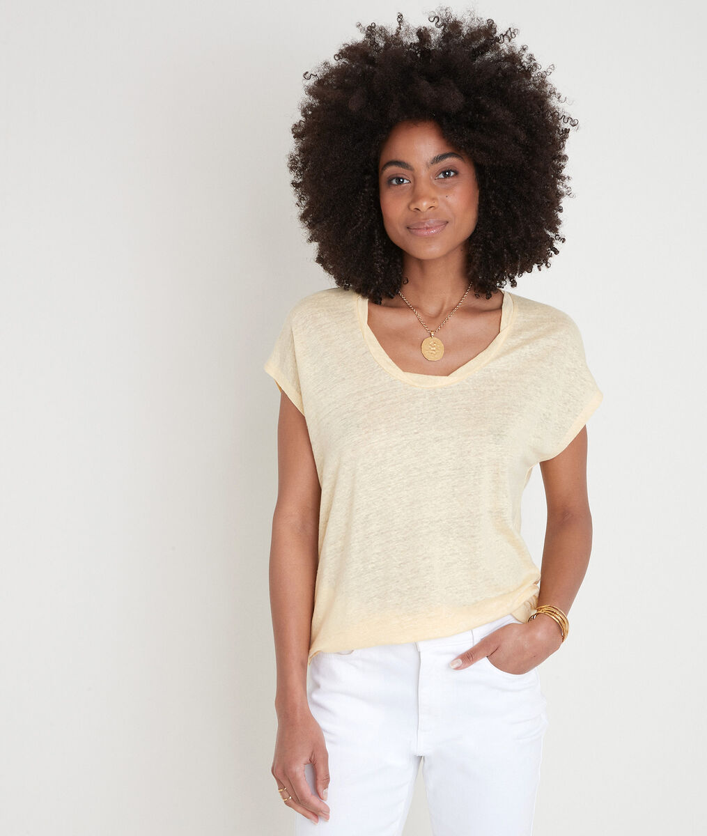 Tee-shirt en lin certifié citron Ecool | 1-2-3 Tee-shirt en lin certifié citron Ecool PhotoZ | 1-2-3
