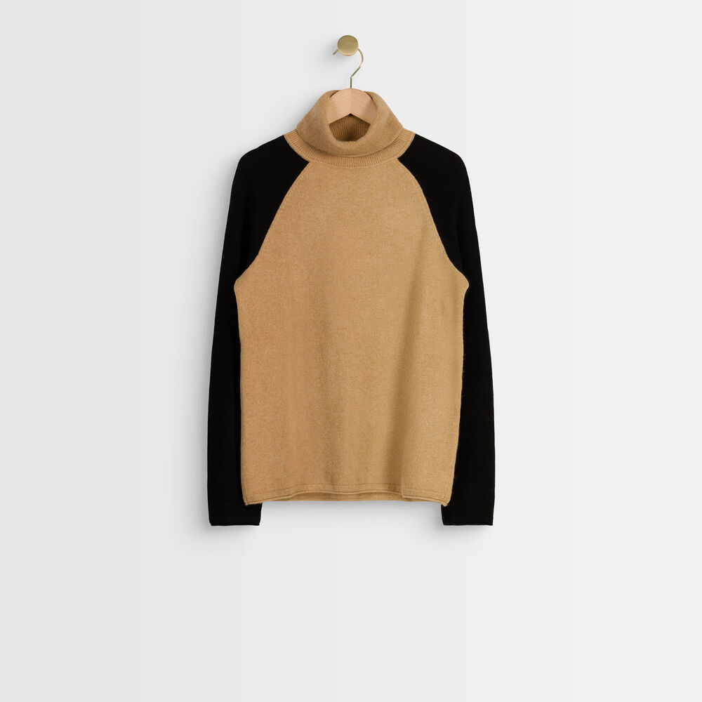 Pull en cachemire à col roulé roméo noir.