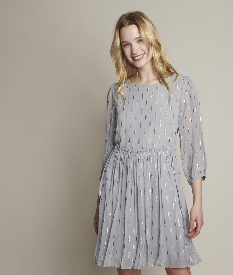 Robe gris chiné lurex océane gris souris.