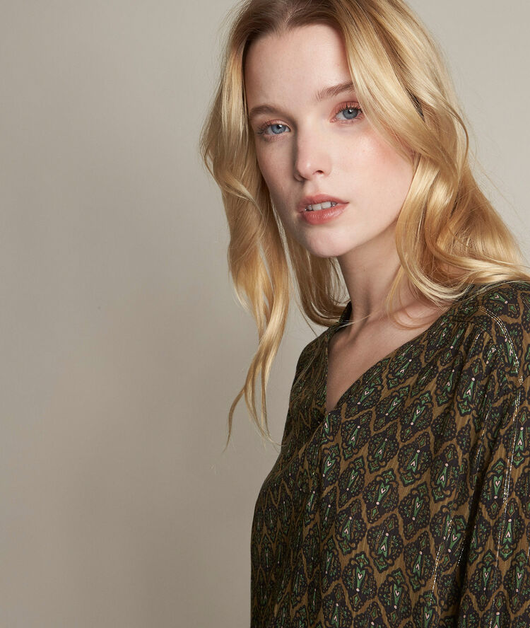 Blouse imprimée elsa vert nil.