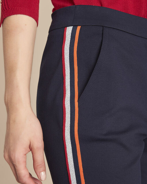 Pantalon marine cigarette bord fantaisie evane marine.