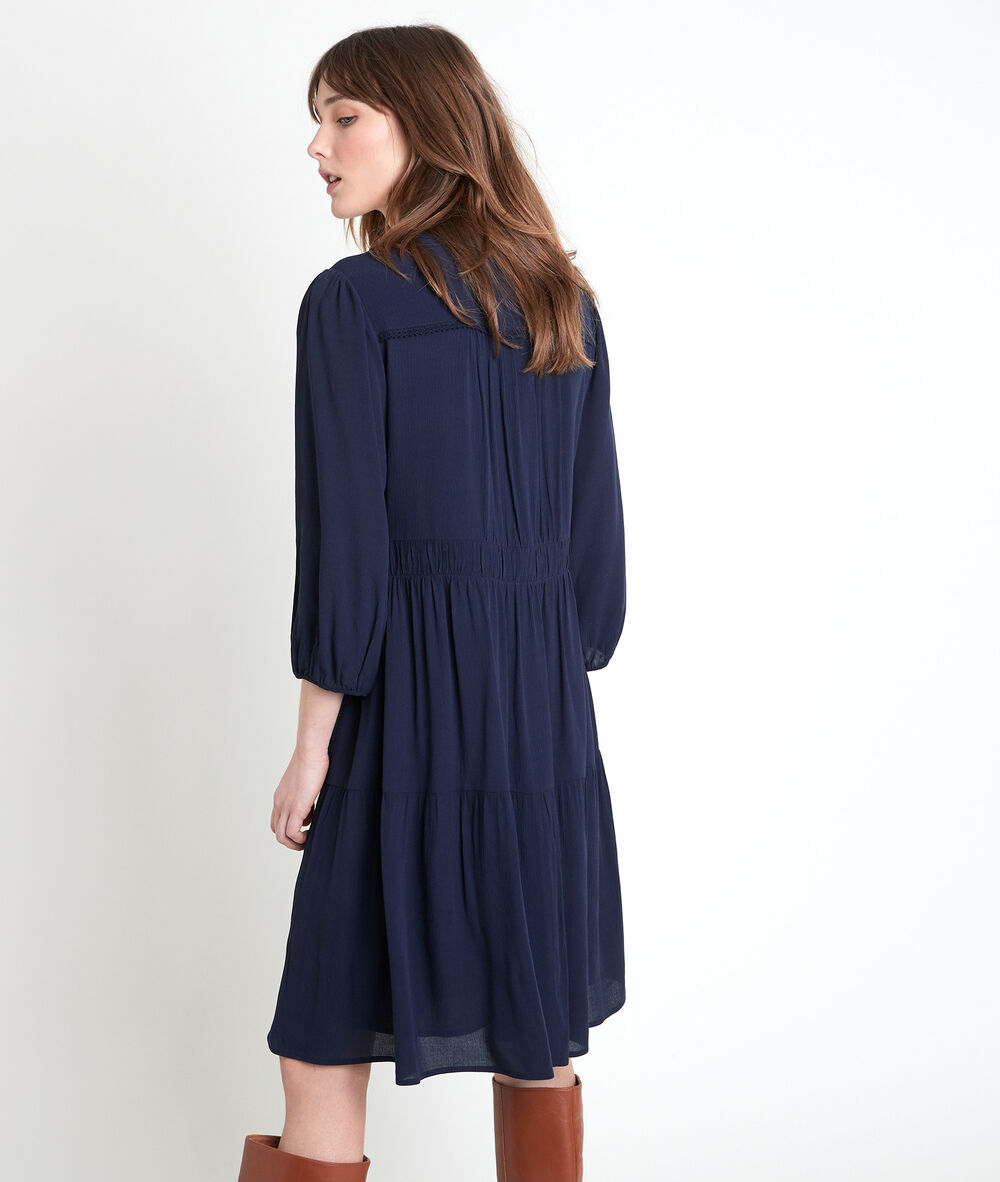 Marineblaues kreppkleid minette marine.